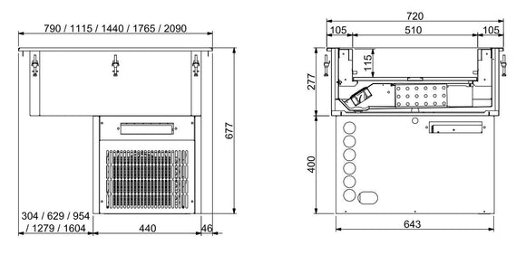 Drop - in kjøleenhet ventilert 5/1 - 160mm - for Storkjøkken - XL - Storkjøkken