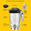 Eclipse™ 64 oz./2 l kopolyesterbeholder for FDHBH750 - , FDHBH755 - og FDHBH755R - blendere - for Storkjøkken - XL - Storkjøkken