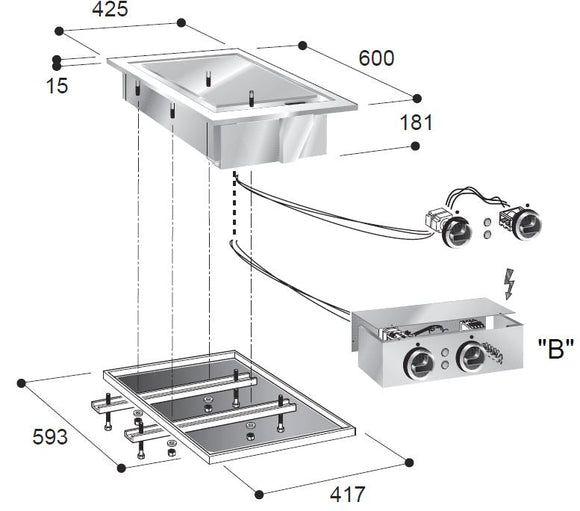 El. stek toppkrom - for Storkjøkken - XL - Storkjøkken