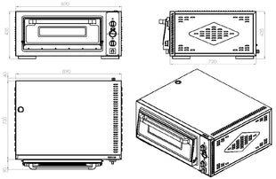 Elec. pizzaovn enkel 1 x 4 - for Storkjøkken - XL - Storkjøkken