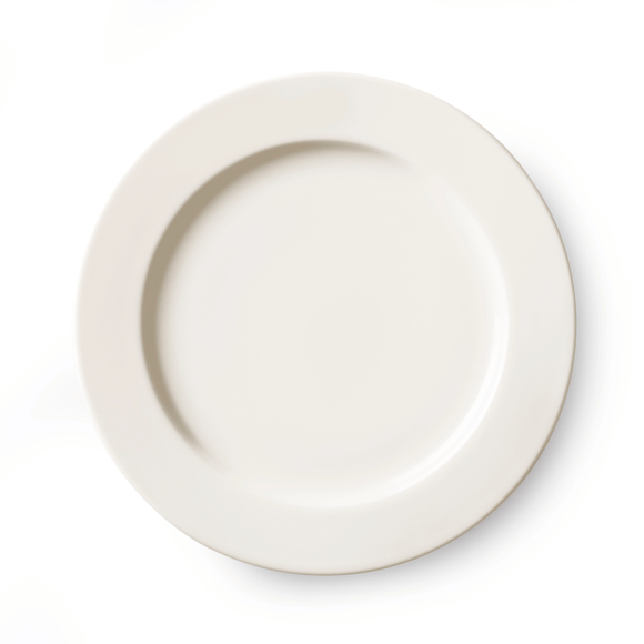 Elfenbensfarget flat tallerken - for Storkjøkken - XL - Storkjøkken