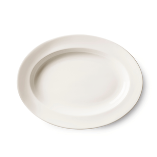 Elfenbensfarget ovalt fat, 450x345x(H)56mm - for Storkjøkken - XL - Storkjøkken
