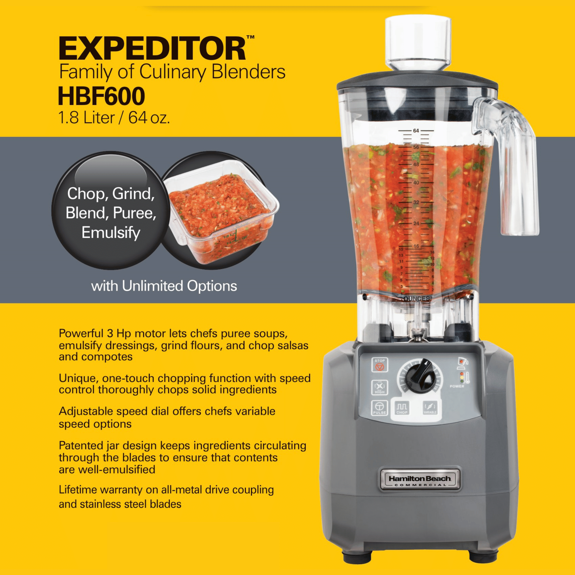 EXPEDITOR 600 Kulinarisk Blender - for Storkjøkken - XL - Storkjøkken