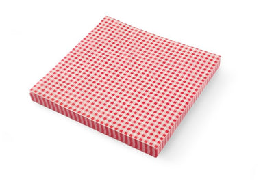 Fettfast papir - 500 stk, sjekket mønster, 500 stk., 306x305mm - for Storkjøkken - XL - Storkjøkken