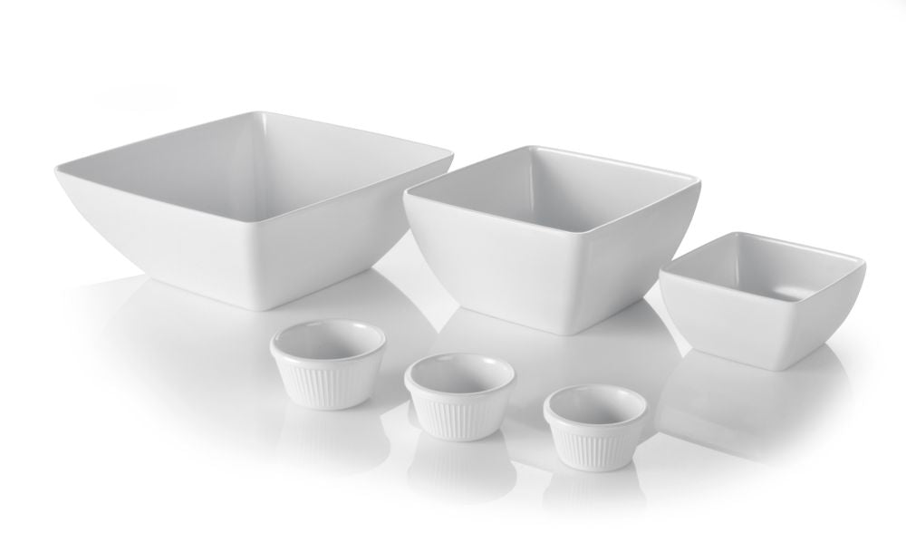 Firkantet skål, White, 130x130x (H) 65mm - for Storkjøkken - XL - Storkjøkken