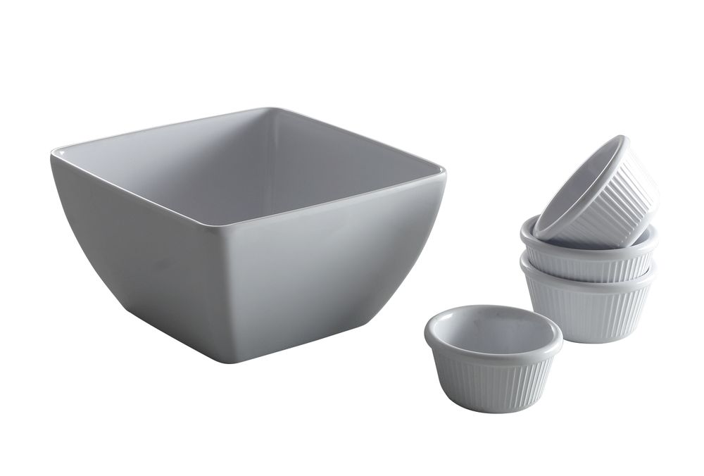 Firkantet skål, White, 130x130x (H) 65mm - for Storkjøkken - XL - Storkjøkken
