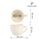 Elegant espressokopp i sand, 80 ml, Min. kjøp: 6-6