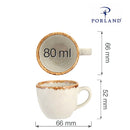 Elegant askfarget espressokopp, 80 ml, Min. kjøp: 6-6