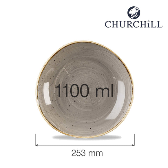 Stonecast Grå rund skål, 253 mm, Min. kjøp: 6