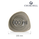 Stonecast Grå trekantet skål, 235 mm, Min. kjøp: 6-4