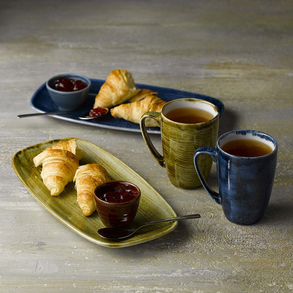 Stonecast Plume Green kokketallerken avlang, 298x153mm