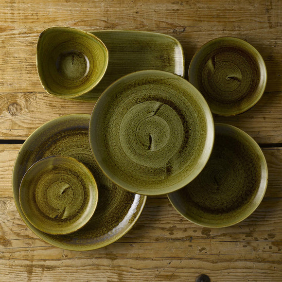 Stonecast Plume Green kokketallerken avlang, 298x153mm