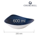 Stonecast Plume ultramarin trekantet skål, 235 mm, Min. kjøp: 12-6