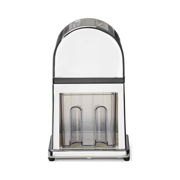 Forkrommet sinklegerings-isknuser med plastbeholder og -øse, 140 x 160 x (h) 270 mm