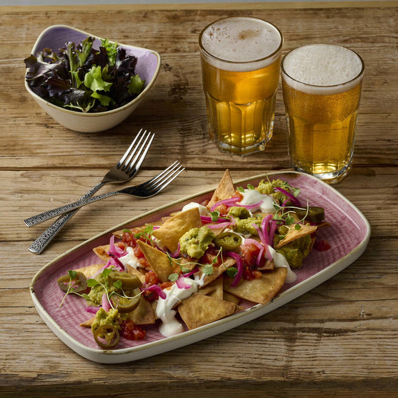 Stonecast Petal Pink kokketallerken i avlang farge, 298x153mm, Min. kjøp: 6