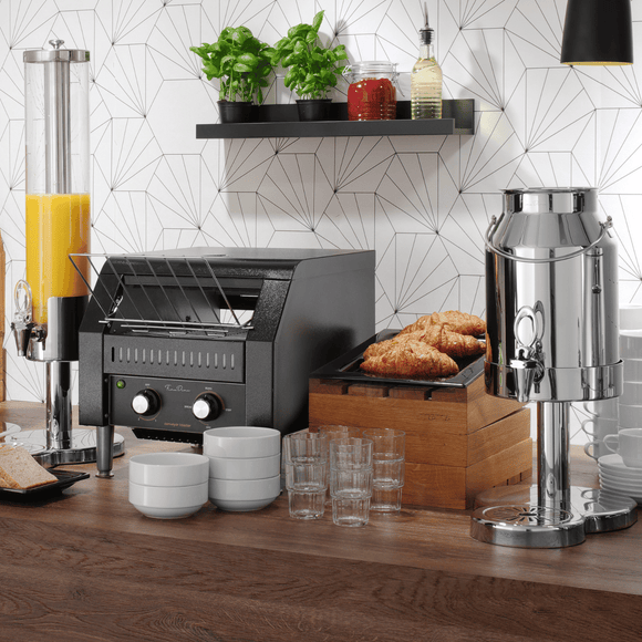 Transportbåndsbrødrister svart, 418x368mm