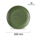 Stonecast Sorrel Green Coupe-tallerken, 220 mm, Min. kjøp: 6-5
