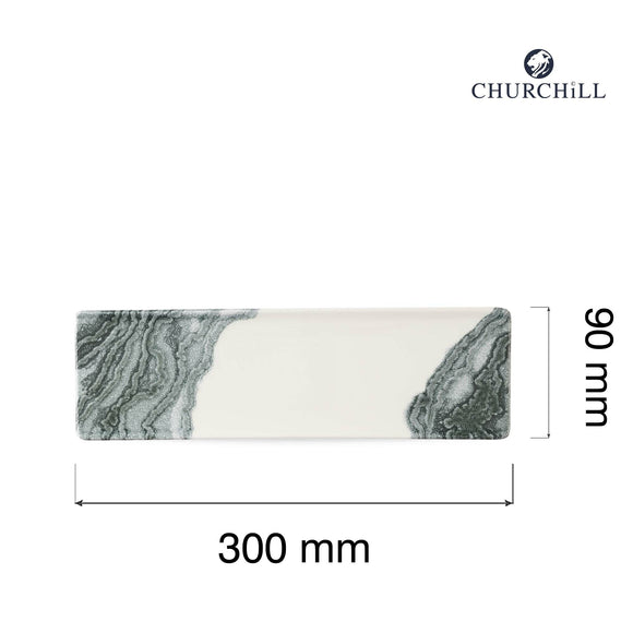 Tide svart porselensbrett, 300x90mm, Min. kjøp: 6