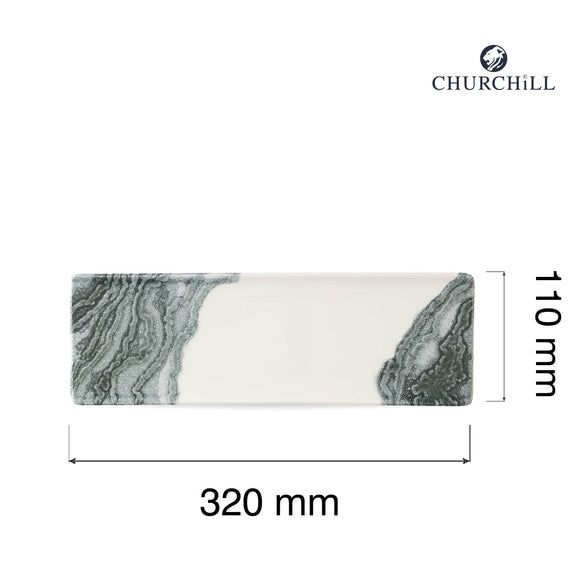 Tide svart porselensbrett, 320x110mm, Min. kjøp: 6