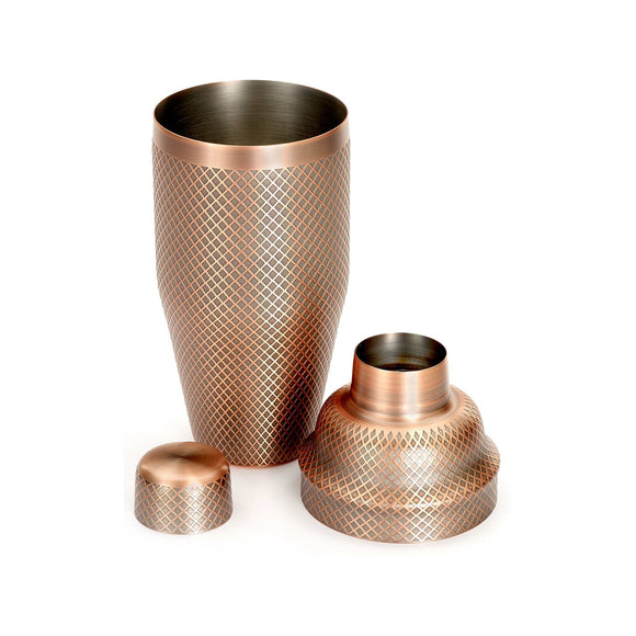 Diamond Lettice japansk stil 3-delt cocktailshaker, antikk kobber, 700 ml