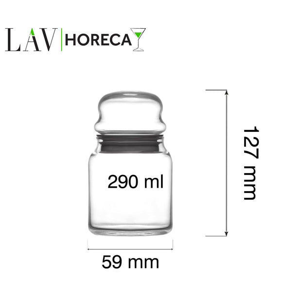 Phuket glasskrukke med lokk, 290 ml, LAV, Min. kjøp: 6