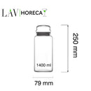 Phuket glasskrukke med lokk, 1400 ml, LAV, Min. kjøp: 6-5