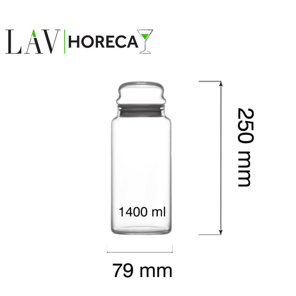 Phuket glasskrukke med lokk, 1400 ml, LAV, Min. kjøp: 6