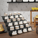 Vetro fire-trinns buffettrapp i svart glass, 400x350x(H)125mm-3