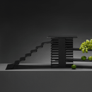 Vetro fire-trinns buffettrapp i svart glass, 400x350x(H)125mm-4