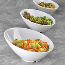 Skråstilt skål laget av melamin, hvit, 233 x (h) 125 mm, Min. kjøp: 1-3