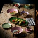 Rektangulær tallerken i steinstøpt syrgrønn, 300x150mm, Min. kjøp: 6-8