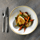 Rund bolle i steinstøpt bygghvit, 253 mm, Min. kjøp: 6-8