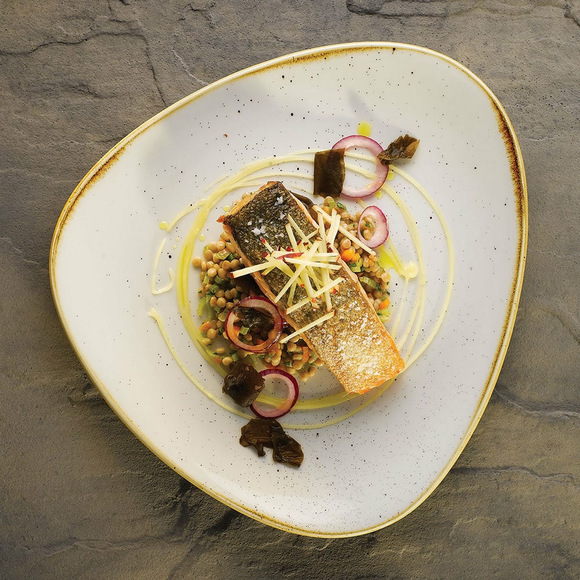 Stonecast Barley White trekantet tallerken, 311 mm, Min. kjøp: 6