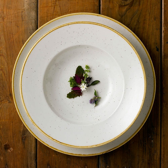 Stonecast Barley White bolle med bred kant, 280 mm, Min. kjøp: 6