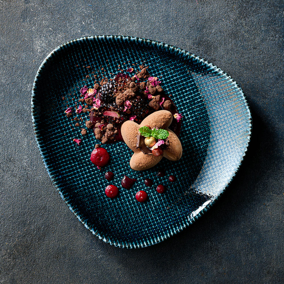 Astro metallisk blå trekantplate, 230 mm, Min. kjøp: 6