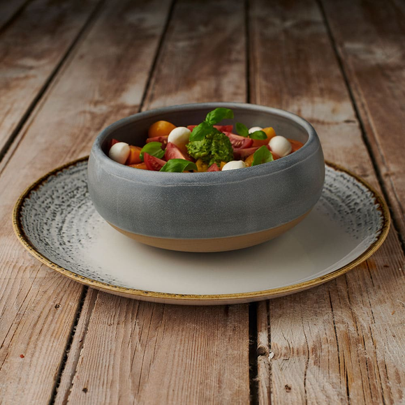 Homespun Accents Jasper Grey coupé-tallerken, 288 mm, Min. kjøp: 6