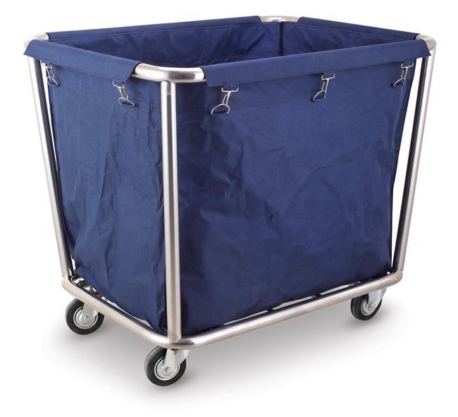 Vaskevogn laget av rustfritt stål med avtakbar vaskepose, 900x650 mm