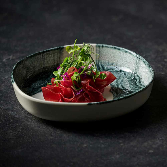 Tide Black Organic Dypkantet Tallerken, 230 mm, Min. kjøp: 6