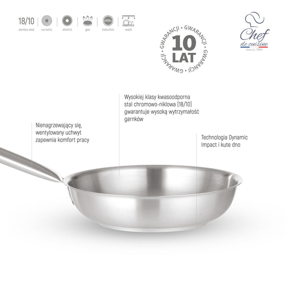 Stekepanne i rustfritt stål, 240 mm