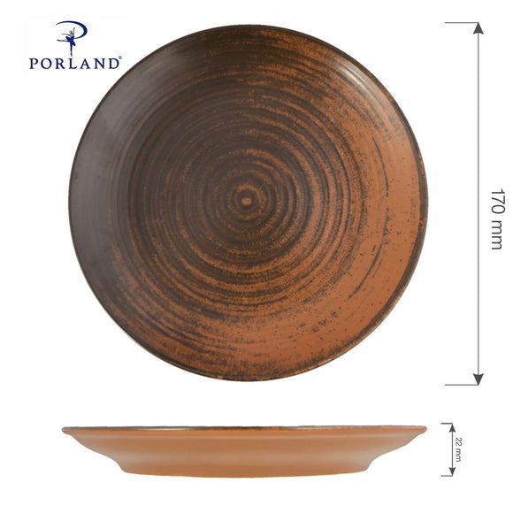 Lykke brun flat tallerken, 170 mm, Min. kjøp: 6