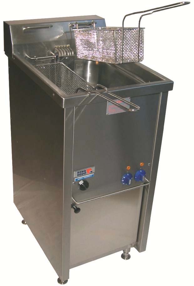 Frityr koker m/ kurver - BEHA Gulvmodell - 19 liter - 230V - 400V - for Storkjøkken - XL - Storkjøkken