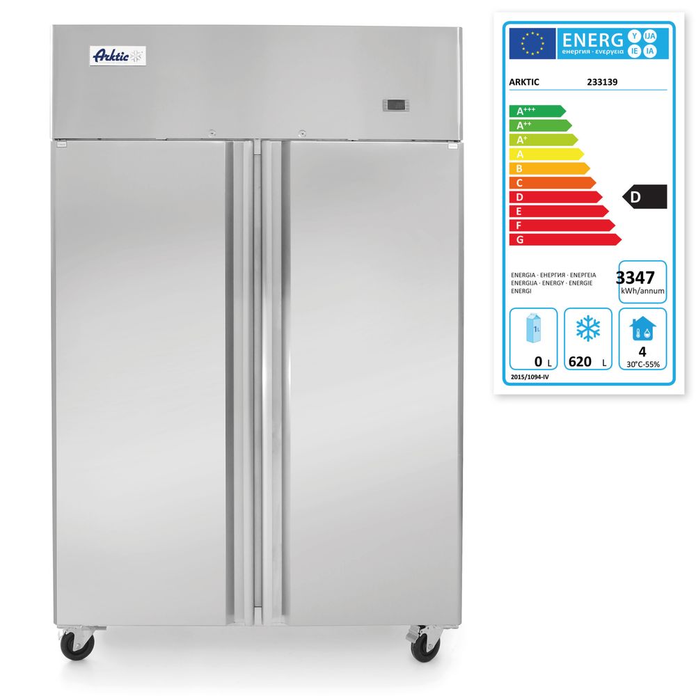 Fryser med 2 dører 900L, 230V/750W, 1200x740x(H)1950mm - for Storkjøkken - XL - Storkjøkken