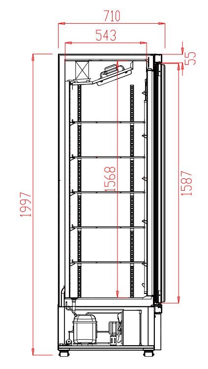Fryseskap 2 glassdører sort jde - 1000f bl - for Storkjøkken - XL - Storkjøkken