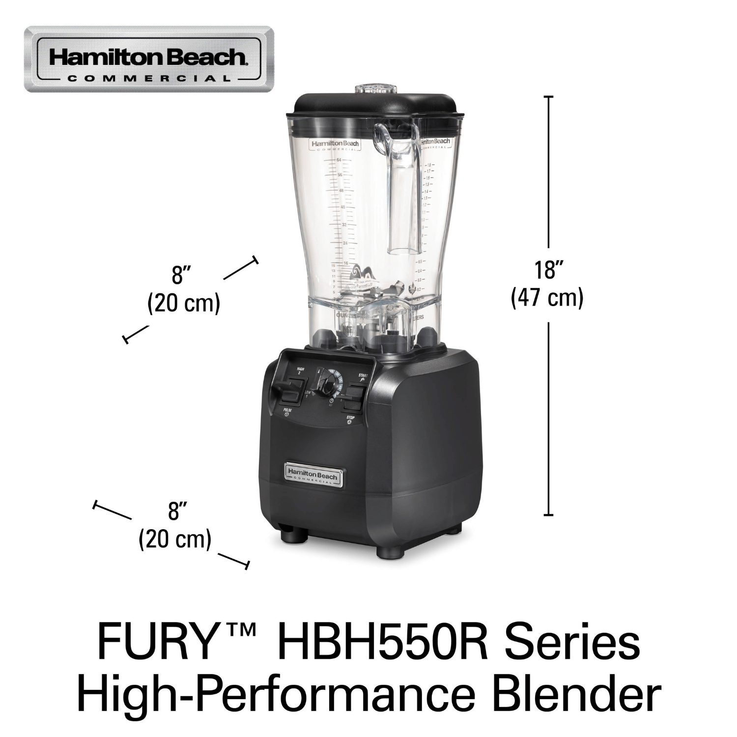 Fury høytytende blender, 178 x 203 x (H) 457 mm - for Storkjøkken - XL - Storkjøkken