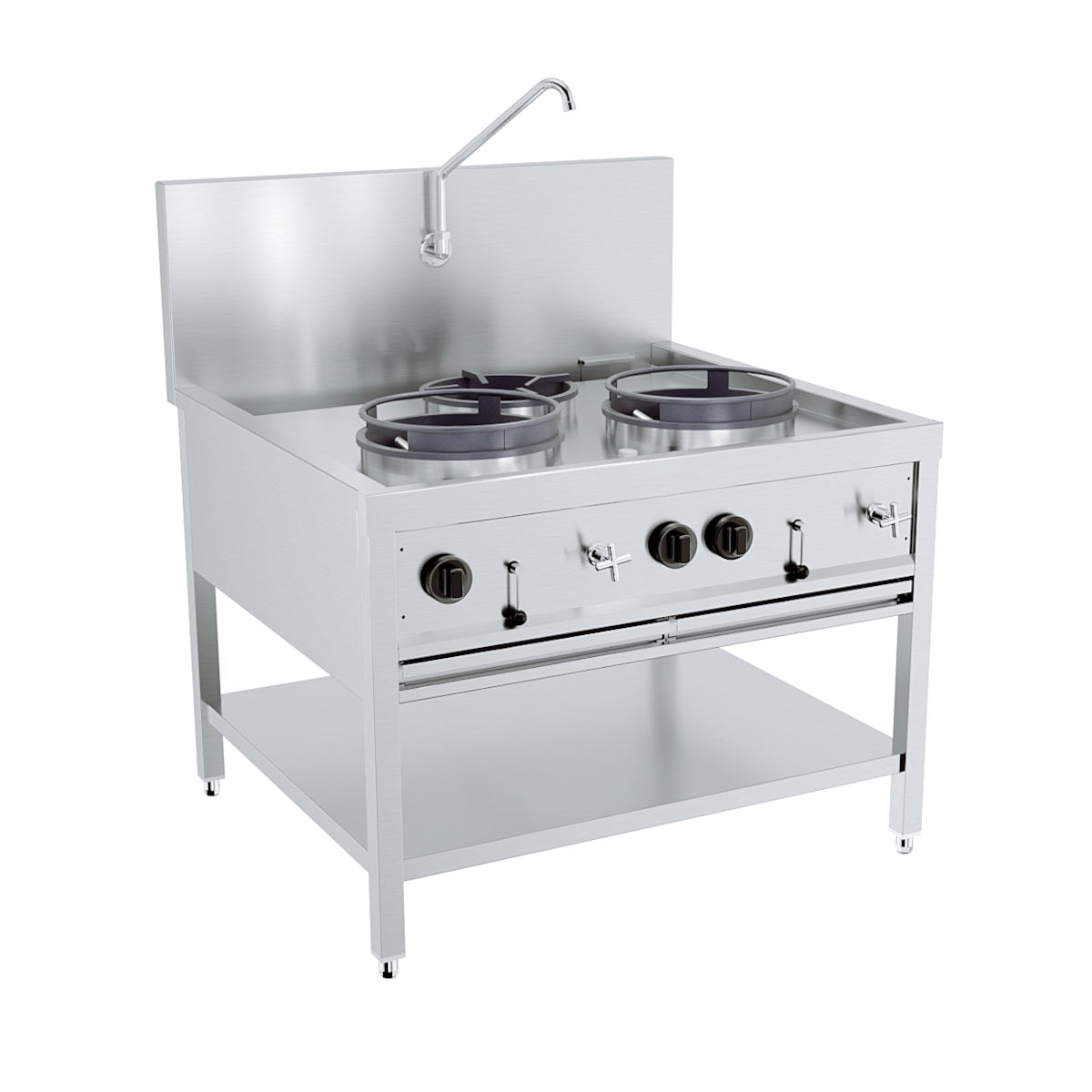 Gass wok bord 2x17kw + 1x9kw - for Storkjøkken - XL - Storkjøkken