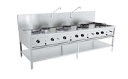 Gass wok bord 4x17kw + 3x9kw - for Storkjøkken - XL - Storkjøkken