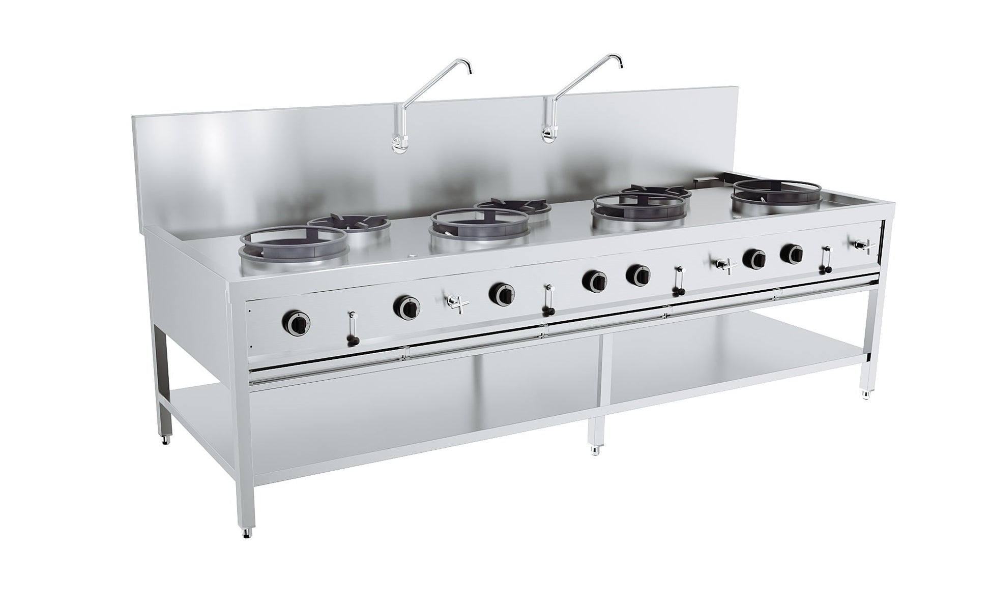 Gass wok bord 4x17kw + 3x9kw - for Storkjøkken - XL - Storkjøkken