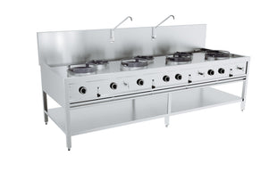Gass wok bord 4x17kw + 3x9kw - for Storkjøkken - XL - Storkjøkken