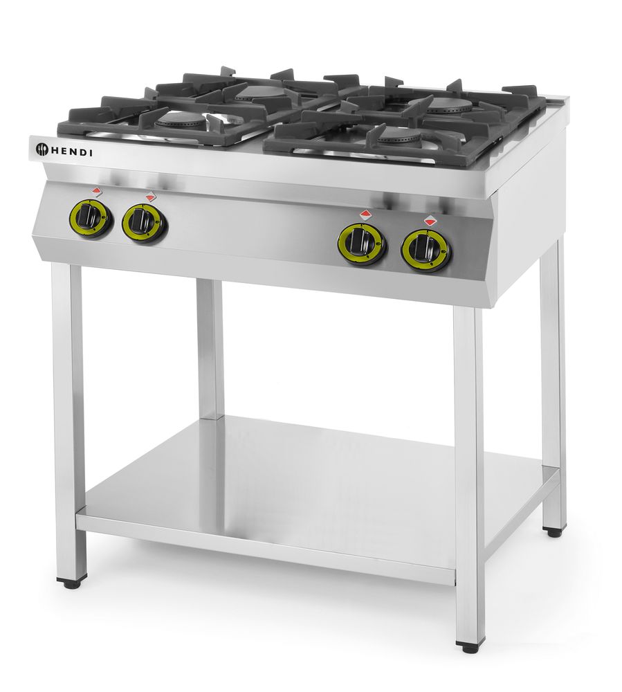 Gasskomfyr Kitchen Line 4 - brenners åpent stativ - for Storkjøkken - XL - Storkjøkken