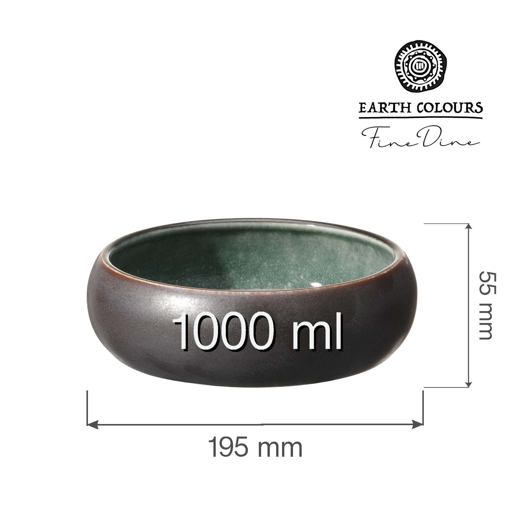 Goro Brown Grønn Skål 195 mm, 1000 ml, Min. kjøp: 2 - for Storkjøkken - XL - Storkjøkken